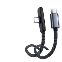 Cable USB Tipo C de Carga Rápida de 6A y 100W con Trenzado de Nailon en Ángulo Recto para Dispositivos Android, Cable para Juegos con Puerto USB Tipo C