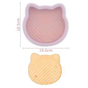 แม่พิมพ์เค้กซิลิโคนรูปแมว3D อเนกประสงค์แผ่นรองหม้อทอดอาหารเกรดแบบ DIY เครื่องมืออบขนมอบสำหรับบ้านห้องครัว - Product Image 2
