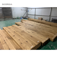 Poutres de plafond en bois d'usine pour chambre intérieure Boîtes en bois de chêne massif à 3 côtés en U Conception de cuisine rustique Décoration en bois massif