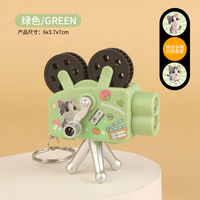 Article populaire : Porte-clés projecteur manuel à manivelle motif dessin animé, Ornement suspendu à projection dynamique, Mini pendentif jouet pour enfants, Mini pour machine à griffes