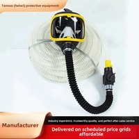 Respirateur électrique à alimentation en air forcé en silicone réutilisable étanche aux gaz à long tube avec masque