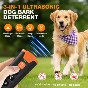 TIZE Neuankömmling High Power 3 Ultraschall Hunde rinde Abschreckung gerät 49ft Outdoor Handheld Streunender Sonic <span class=keywords><strong>Dog</strong></span> Repeller mit LED-Licht - Product Image 3