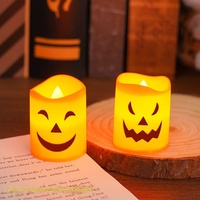 Lumière d'ambiance décorative électronique en plastique pour Halloween, transfrontalière, avec motif citrouille et thème horreur pour le Festival des Fantômes