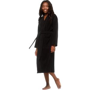 Albornoz de lujo para mujer, personalizado al por mayor, con forro de felpa, de bambú, de manga larga, suave y elegante, para dormir - Product Image 1