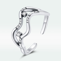 Mode géométrie S925 Voie Lactée étoiles anneau ouvert minoritaires conception haute sens bague SCR710