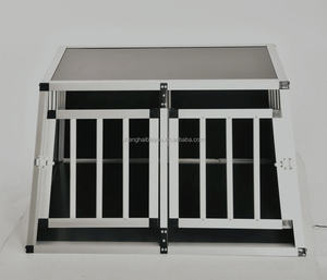 Baiyou Dayanıklı MDF Alüminyum Çift Kapılı Evcil Hayvan Köpek Kafesi Çevre Dostu Güvenli Taşınabilir Hafif İtmeli Kapatma Sistemli 4 Mevsim Kullanım İçin - Product Image 5