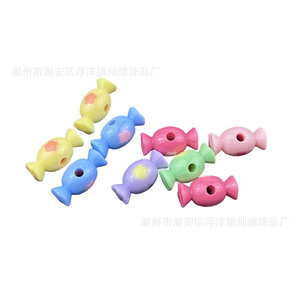 Color-<b>Blocked</b> Candy Acrylic Beads Mixed <b>Shapes</b> For Jewelry Making - Product Image 5