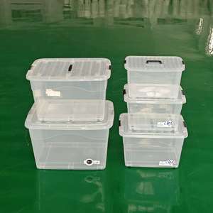 Grote transparante PP opbergbox met deksel, stapelbaar, plastic opbergbak voor kastorganisatie, stevige huishoudelijke opbergdoos, opbergorganizer - Product Image 3