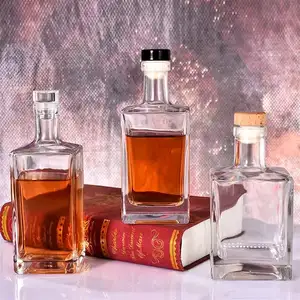 Wholesale Glass Bottles foe wine whisky vodka tequila 500ml empty glass bottles 2024 new design china supplier