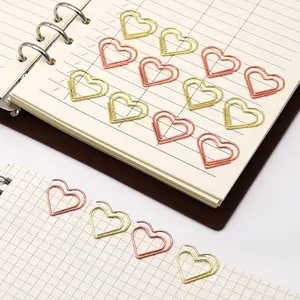 Promo Heart Shape with Pretty Mini Shape Cute Box Manufacture Color Metal Paper clip