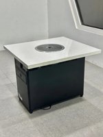 Table de barbecue coréen sans fumée avec plateau en marbre et purification d'air autonettoyante, sans conduit d'évacuation requis, usage commercial