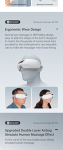 Masseur oculaire <span class=keywords><strong>pour</strong></span> le sommeil, <span class=keywords><strong>5</strong></span> modes, airbag chauffant, musique Bluetooth, bruit blanc, pliable à 180°, USB, cadeau - Product Image 3