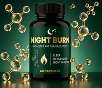 Capsules liquides orales végétaliennes Night Burn pour femmes |   Complément alimentaire pour la gestion de la graisse (60 gélules) pour le sommeil, le métabolisme et la silhouette nocturne