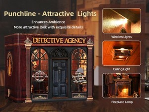 Kit de Manualidades Hamaileon Sherlock Detective Agency, Rompecabezas 3D de Madera con Temática de Misterio para Decorar/Eslabonar Estantes de Libros, Regalos Navideños - Product Image 4