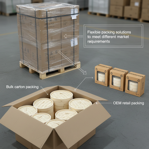 قدر بخار من الخيزران الطبيعي بطبقتين صديق للبيئة، متوافق مع الحث الكهرومغناطيسي والغاز والكهرباء، غطاء متعدد السعات للطهي بالبخار - Product Image 6