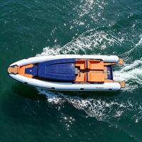 Bateau semi-rigide gonflable SP990 en aluminium soudé en V profond avec tube Hypalon, cabine, pour pêche en haute mer et charter, avec toilettes électriques