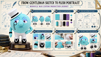 Figurine en peluche personnalisée Monocle Gentleman avec chapeau haut-de-forme, poupée de personnage ronde OEM/ODM pour la promotion