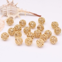 Bola de diafragma hueca Simple de cadena chapada en oro italiano de 18K de alta calidad de 4mm para la fabricación de joyas