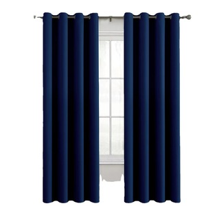 Vendita all'ingrosso Design moderno colori semplici camera da letto oscuramento 100% poliestere nero fuori tende per finestre - Product Image 2