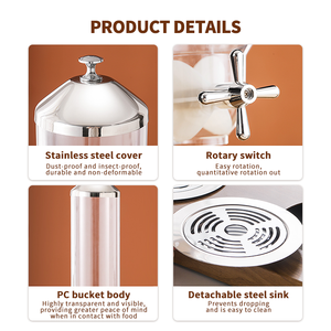 WINNERS Nouveau Design Commercial Hotel & Restaurant Base en bois 4L 8L Distributeur de céréales Réservoir de stockage de grains mélangés Distributeur d'aliments secs - Product Image 6