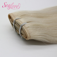 Extensions de cheveux naturels bruts doublement étirés, alignés aux cuticules, avec trame en PU sans couture, à clipser, en cheveux humains véritables, vente en gros