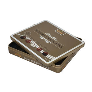 Boîte en fer blanc de chocolat de grande taille, emballage en métal, boîtes carrées de qualité alimentaire avec couvercles - Product Image 1