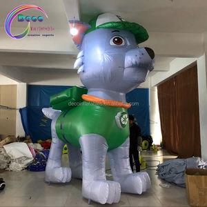 Inflatable cartoon dog with red helmet in the cartoon - Product Image 6