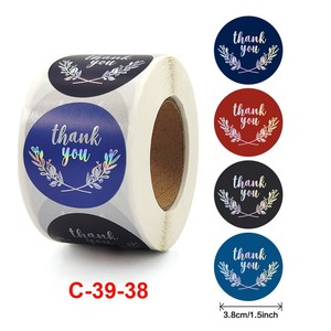 カスタム卸売ありがとう粘着ステッカー合成紙ラベルステッカー包装用 - Product Image 3