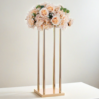 Moderner Hochzeitsdekorationsständer Acrylgold-Metall-Blumenständer Mittelstücke für Hochzeitstisch