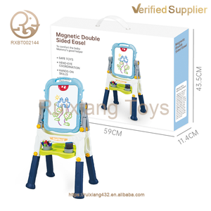 Multifunzionale doppio lato tavolo da <span class=keywords><strong>disegno</strong></span> sensoriale puzzle giocattolo per bambini educativo di plastica stazione per la scrittura di gioco - Product Image 4