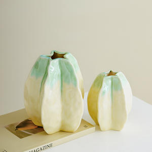 Jarrón de Cerámica Pintado a Mano con Forma de <span class=keywords><strong>Carambola</strong></span>, Boca Estrecha, para Arreglos Florales y Decoración de Sala de Estar - Product Image 3