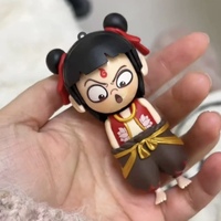 Porte-clés surprise Nezha Change Face en PVC, personnage de dessin animé, vente en gros pour enfants unisexe
