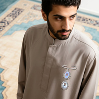 Broche ovale en métal personnalisée avec photo de cheikh imprimée, miroir pliable et ouvrable, badge de poche, pour les Émirats arabes unis