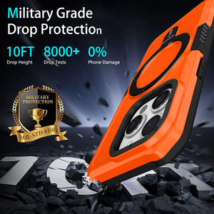 Funda para teléfono móvil de PC para iPhone XS XR 11 12 13 14 15, funda con anillo magnético, soporte para teléfono para <span class=keywords><strong>Samsung</strong></span> S23 Plus S24 ultra - Product Image 2