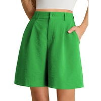 Shorts pour femmes, pantalon décontracté d'été, short taille haute, short à jambes larges avec fermeture éclair
