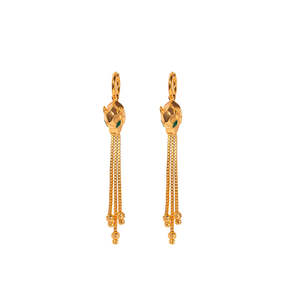 ต่างหูแฟชั่นแบบห้อย ชุบทอง PVD สแตนเลสสตีล 316L ทนทาน ดีไซน์พู่ยาว - Product Image 1