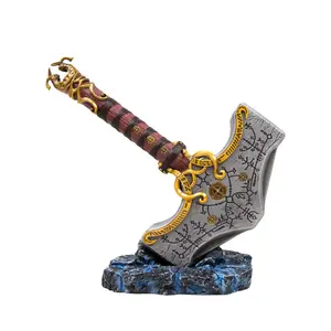 게임 전쟁의 신: 라그나로크 토르 해머 모든 금속 모델 장식품 포함 50cm 5.4kg