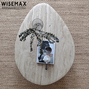 Meubles WISEMAX Table centrale de salon vintage Table basse italienne moderne en <span class=keywords><strong>travertin</strong></span> <span class=keywords><strong>beige</strong></span> pour la maison Hall d'hôtel - Product Image 5