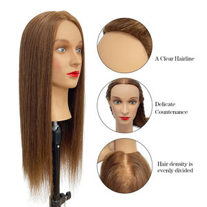 100% косметологии, настоящая человеческая Парикмахерская, Парикмахерская, тренировочная голова, манекен, кукла-манекен, манекен, голова-манекен - Product Image 3