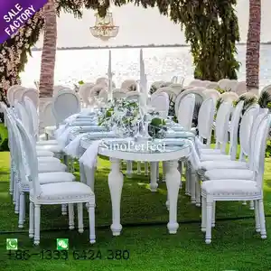Silla Louis blanca con espalda ovalada moderna, silla De boda, decoración De banquete, Mariage Des Chaises
