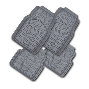 Juego Completo de 4 Alfombrillas Universales para Auto, Impermeables, de PVC, para Todas las Estaciones, 2mm de Grosor, Colores Negro/Gris/Marrón - Product Image 1