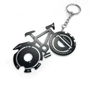 Novelty Design Steel Bicycle Shape 21 IN 1 Pocket Multi Tool With Keychain