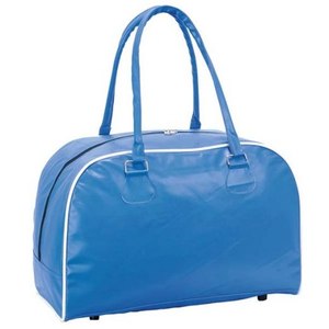 Sac de sport vintage bleu, sac de voyage de taille moyenne avec fermeture à glissière - Product Image 1