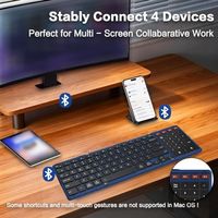 Tastiera Pieghevole OEM ODM Wireless a 4 Canali Multi-Dispositivo Ricaricabile con Touchpad e Tastierino Numerico Portatile da Viaggio