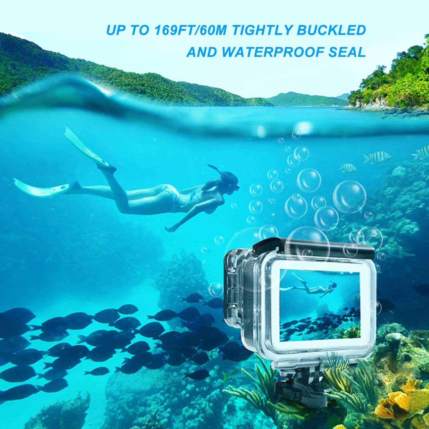 HONGDAK Hot GoPros Accessories Protective Waterproof Housing Shell Case with 45 Meter Underwater for Go Pro Hero8 Camera