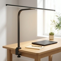 Lampe de table LED à pince peu encombrante, éclairage ultra large, protection des yeux, pour bureau à domicile et ordinateur