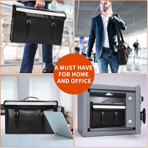 Chống cháy không thấm nước Silicone sợi thủy tinh máy tính xách tay cặp phản quang Dải cách điện công suất lớn tài liệu có giá trị màu đen - Product Image 2