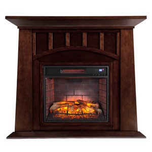 <span class=keywords><strong>Cheminée</strong></span> électrique LED moderne avec chauffage électrique 3D en bois brun pour le chauffage - Product Image 1