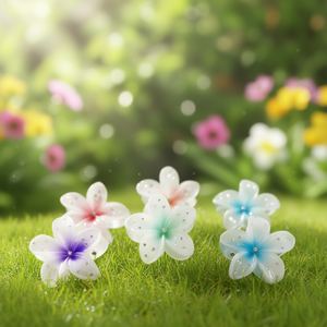 Pince à cheveux Angelina Jelly en forme de fleur de frangipanier colorée 8 cm avec strass pour femmes, accessoires pour cheveux - Product Image 2