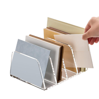 Organisateur moderne en acrylique à 4 compartiments pour bureau de courrier, lettres et documents, présentoir de stockage direct en usine, vente en gros